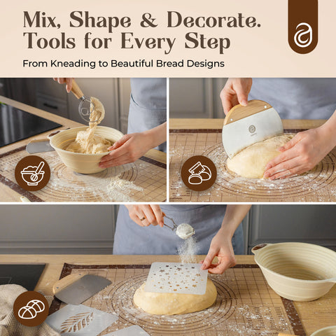 Sourdough Starter Kit with Dutch Oven and Scale - Complete Sourdough Kit with Proofing Baskets, 34oz Jar, Slings, and Other Premium Bread Making Tools