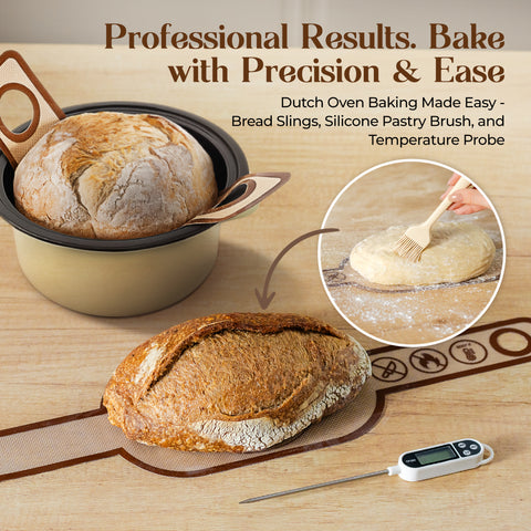 Sourdough Starter Kit with Dutch Oven and Scale - Complete Sourdough Kit with Proofing Baskets, 34oz Jar, Slings, and Other Premium Bread Making Tools