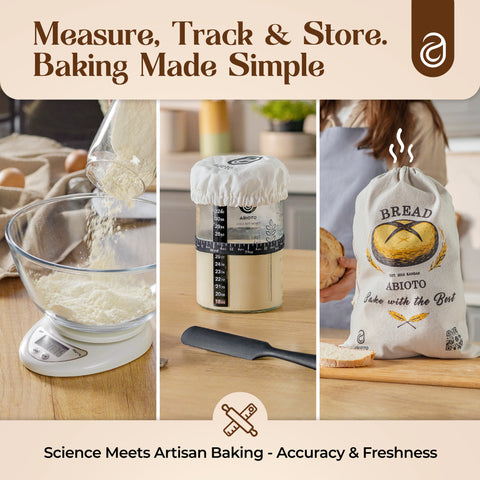 Sourdough Starter Kit with Dutch Oven and Scale - Complete Sourdough Kit with Proofing Baskets, 34oz Jar, Slings, and Other Premium Bread Making Tools