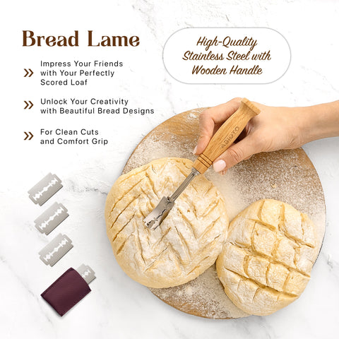 ABIOTO Artisan+ Sourdough Combo Kit with Proofing Baskets, 34oz Starter Jar, Baking Mat, Slings & Bread Tools - Abioto Baking