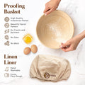 ABIOTO Artisan+ Sourdough Combo Kit with Proofing Baskets, 34oz Starter Jar, Baking Mat, Slings & Bread Tools - Abioto Baking