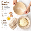 ABIOTO Bread Proofing Kit with Rattan Baskets, Danish Whisk, Bread Lame & Dough Scrapers - Abioto Baking