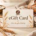 Abioto Baking eGift Card featuring the Abioto logo, wheat and artisan bread