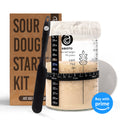 ABIOTO Sourdough Starter Kit with Glass Jar, Spatula, Covers & Thermometer Strips - Perfect for Bakers - Abioto Baking