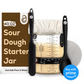 ABIOTO Sourdough Starter Kit with Glass Jar, Spatula, Covers & Thermometer Strips - Perfect for Bakers - Abioto Baking