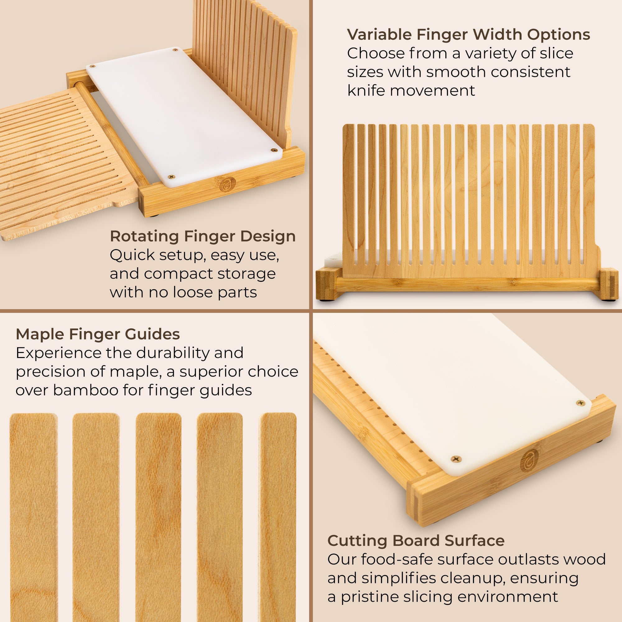 Abioto Bread Slicer stop boards and slicing guide detail