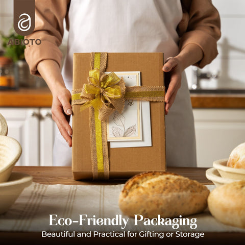 Oval Bread Proofing Basket for Sourdough - Non - Stick Wood Pulp Design - Abioto Baking