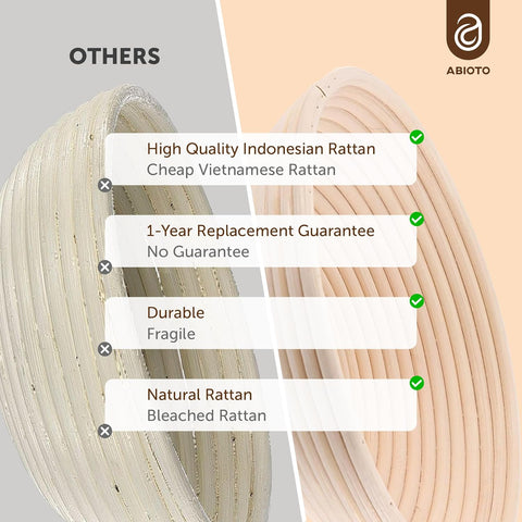 Sourdough Bread Proofing Baskets – Artisan - Style Bannetons for Perfect Loaves Every Time - Abioto Baking